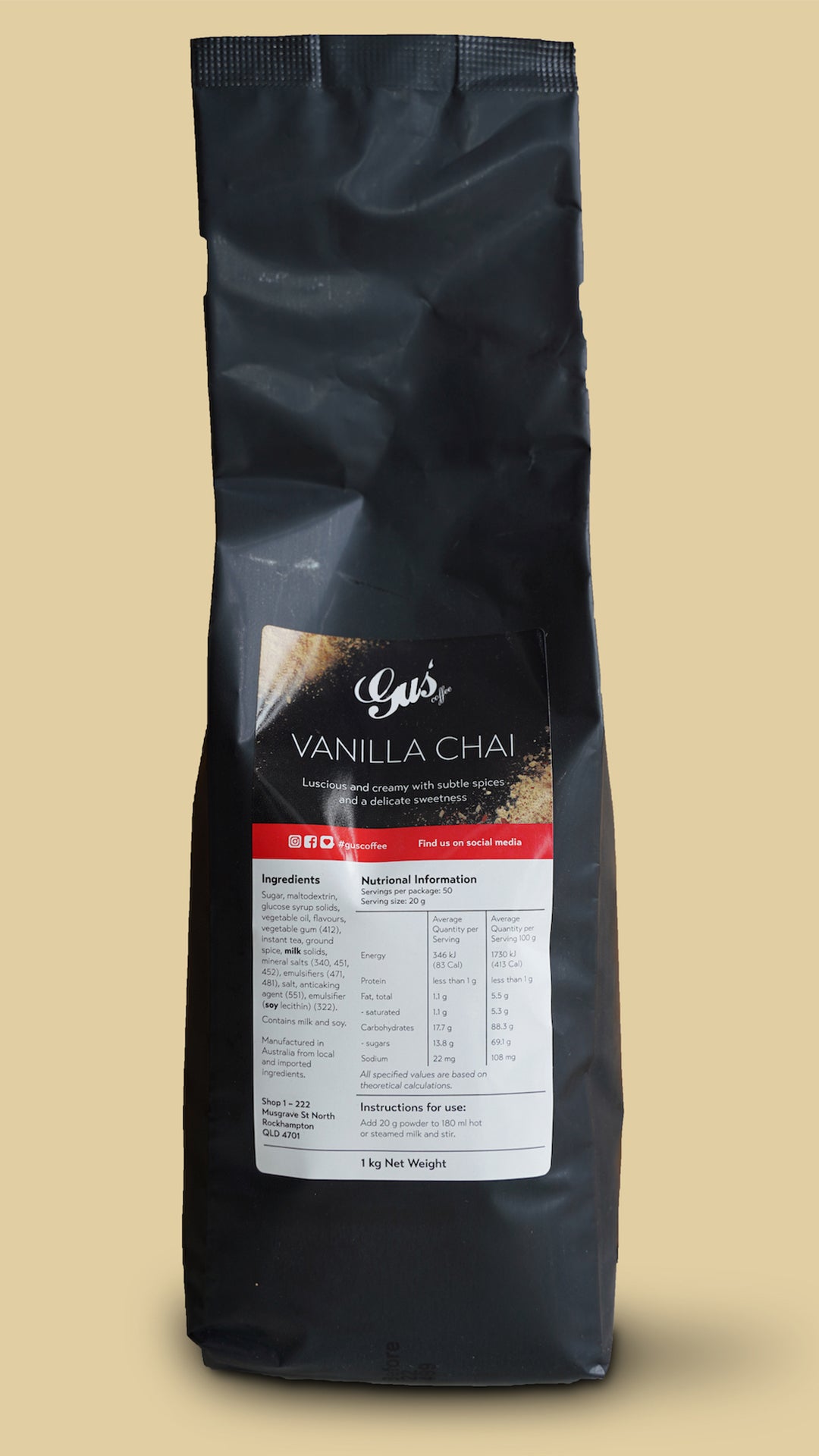 Gus' Coffee Vanilla Chai Powder - 1kg